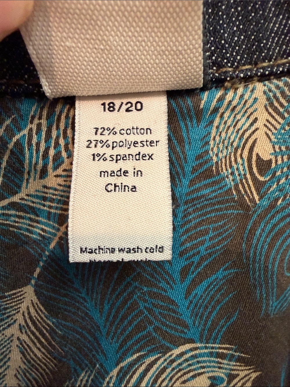 Venezia Dark Blue Denim Blazer with Feather-Print Lining& Princess Seams - Picture 6 of 8